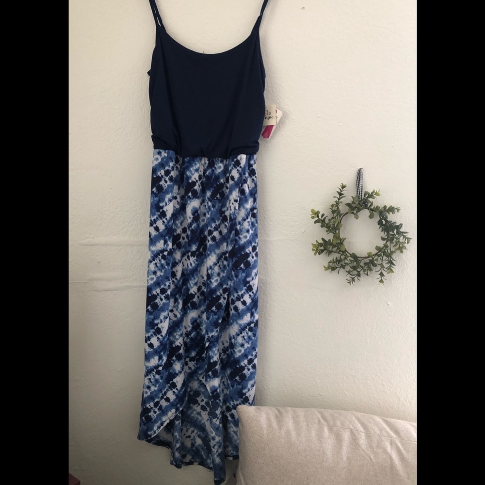 NWT B&B Boutique blue Tye dye maxi dress
